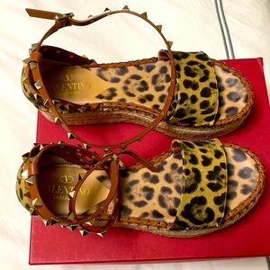 Valentino Leopard Espadrilles.  New in box $300.